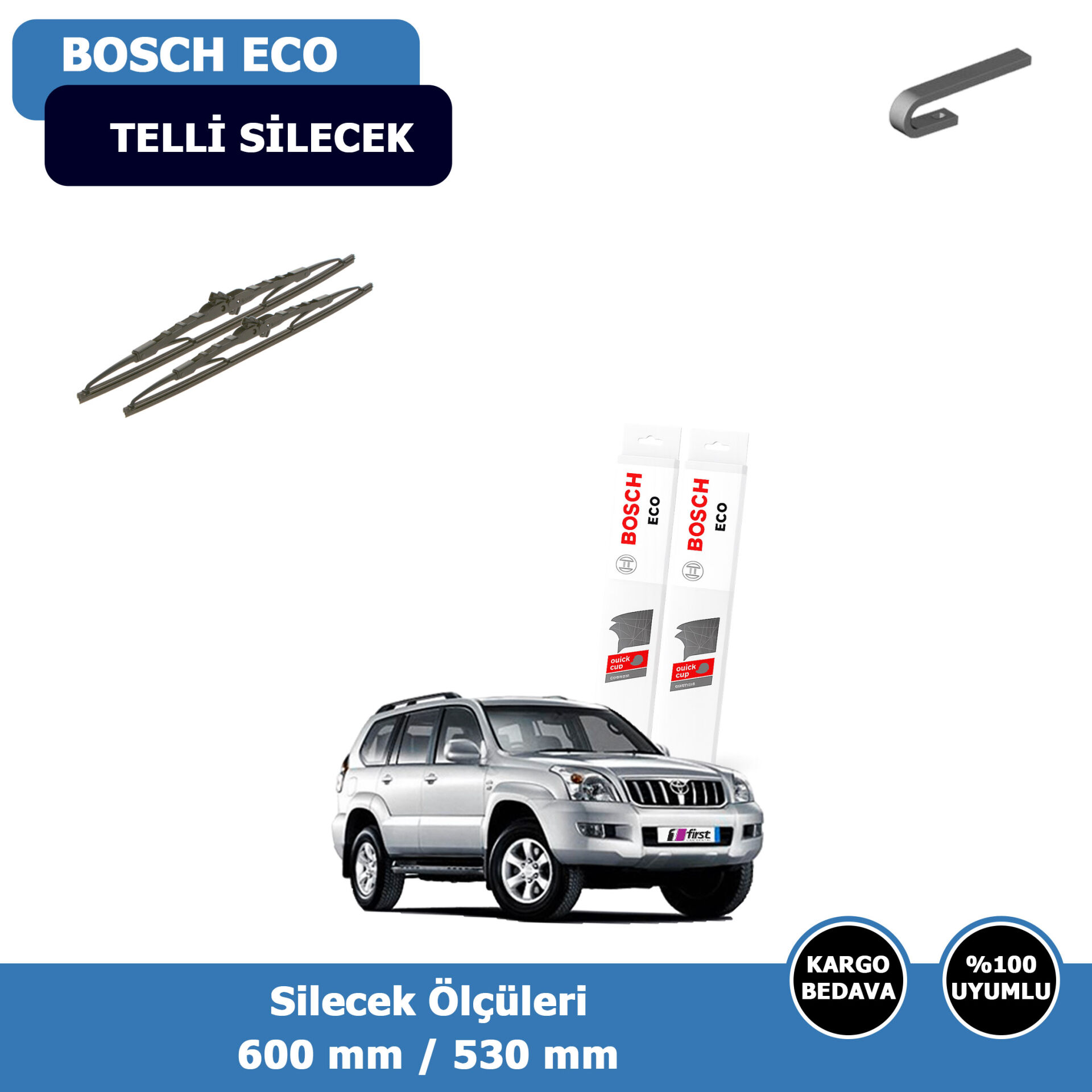 Toyota Land Cruiser Ön Silecek Süpürgesi (2007-2009)Bosch Eco