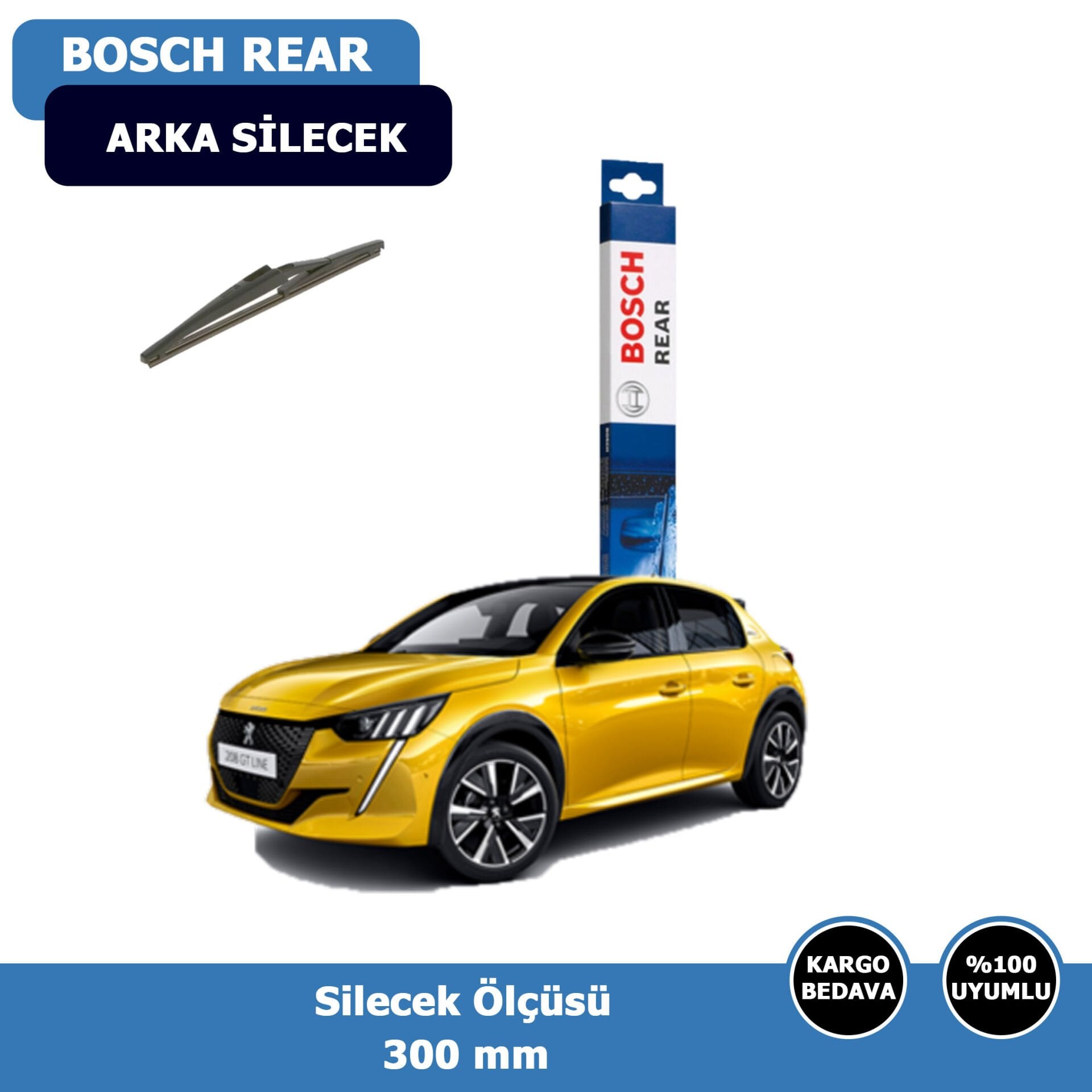 Peugeot 208 Arka Silecek Süpürgesi (2021-2024)Bosch Rear