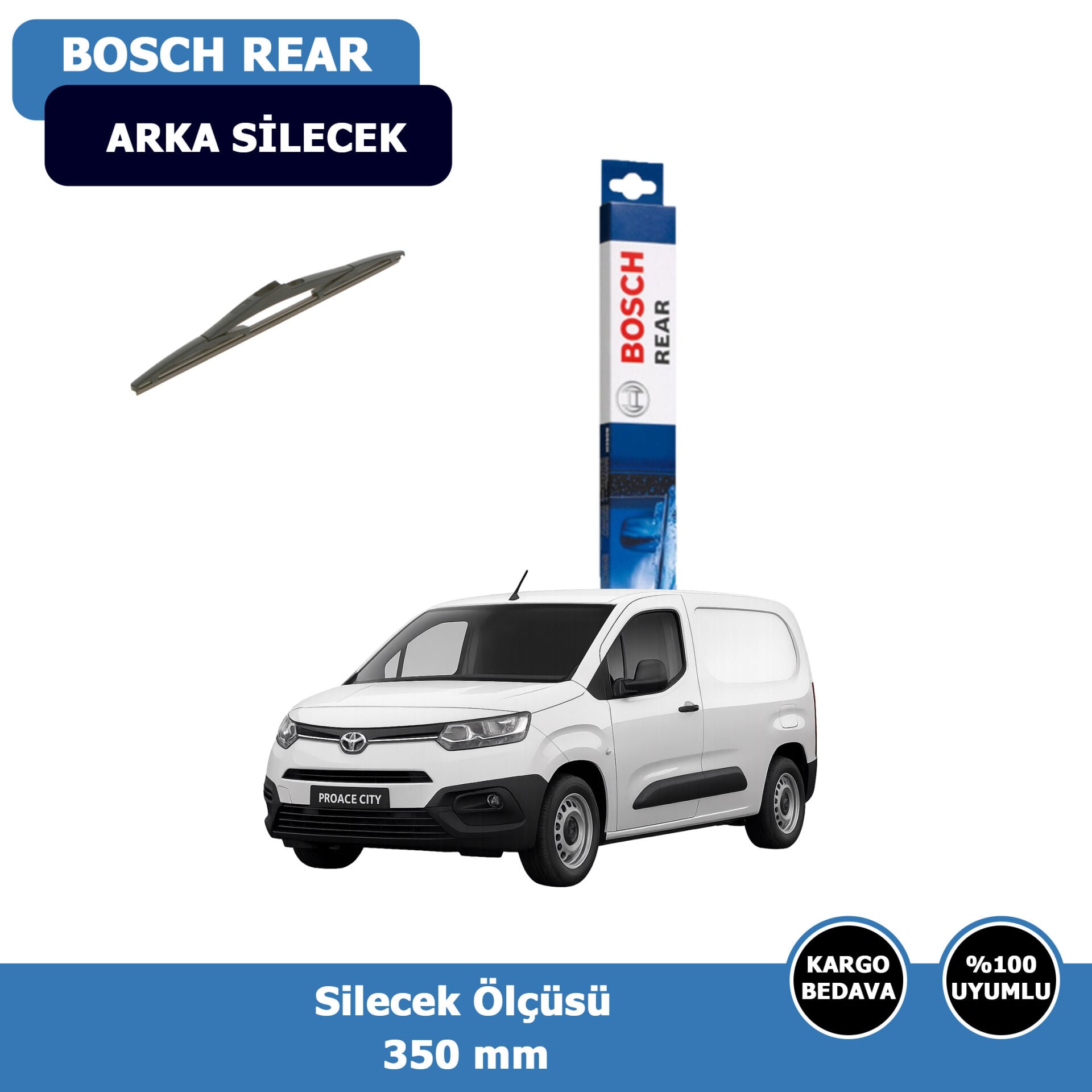 Toyota Proace City Arka Silecek Süpürgesi (2021-2025)Bosch Rear