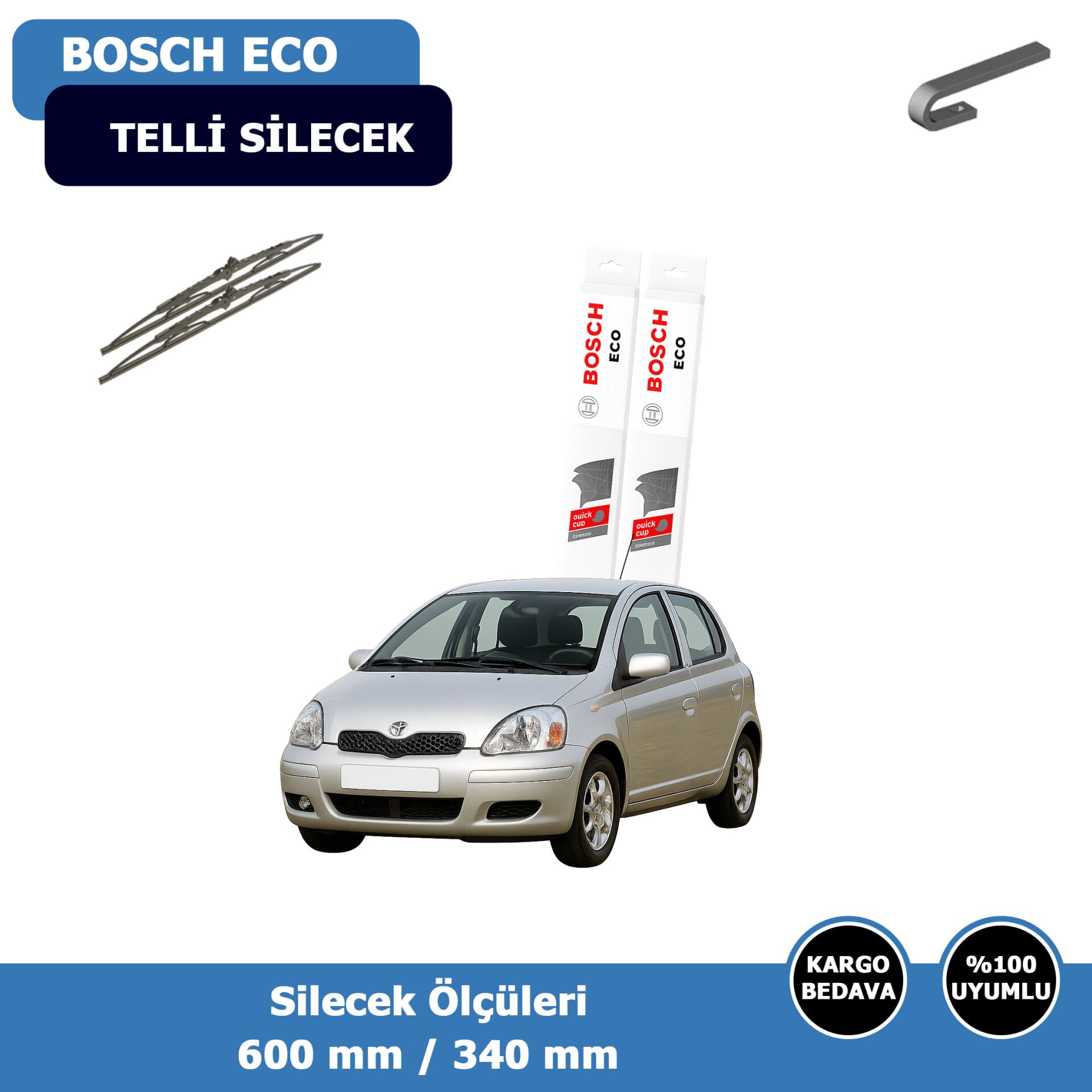 Toyota Yaris Ön Silecek Süpürgesi (2006-2010)Bosch Eco
