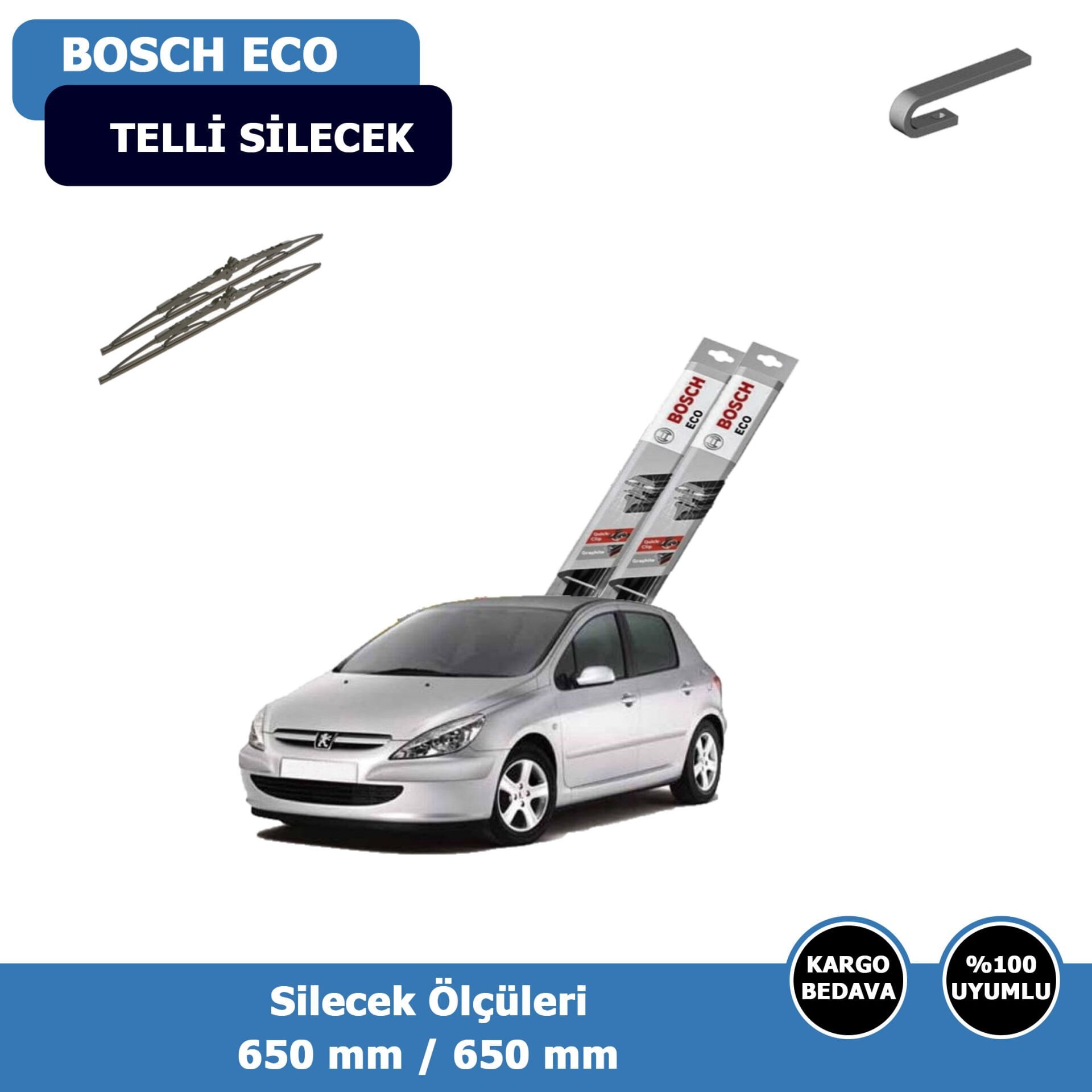 Peugeot 307 Ön Silecek Süpürgesi (2001-2004)Bosch Eco