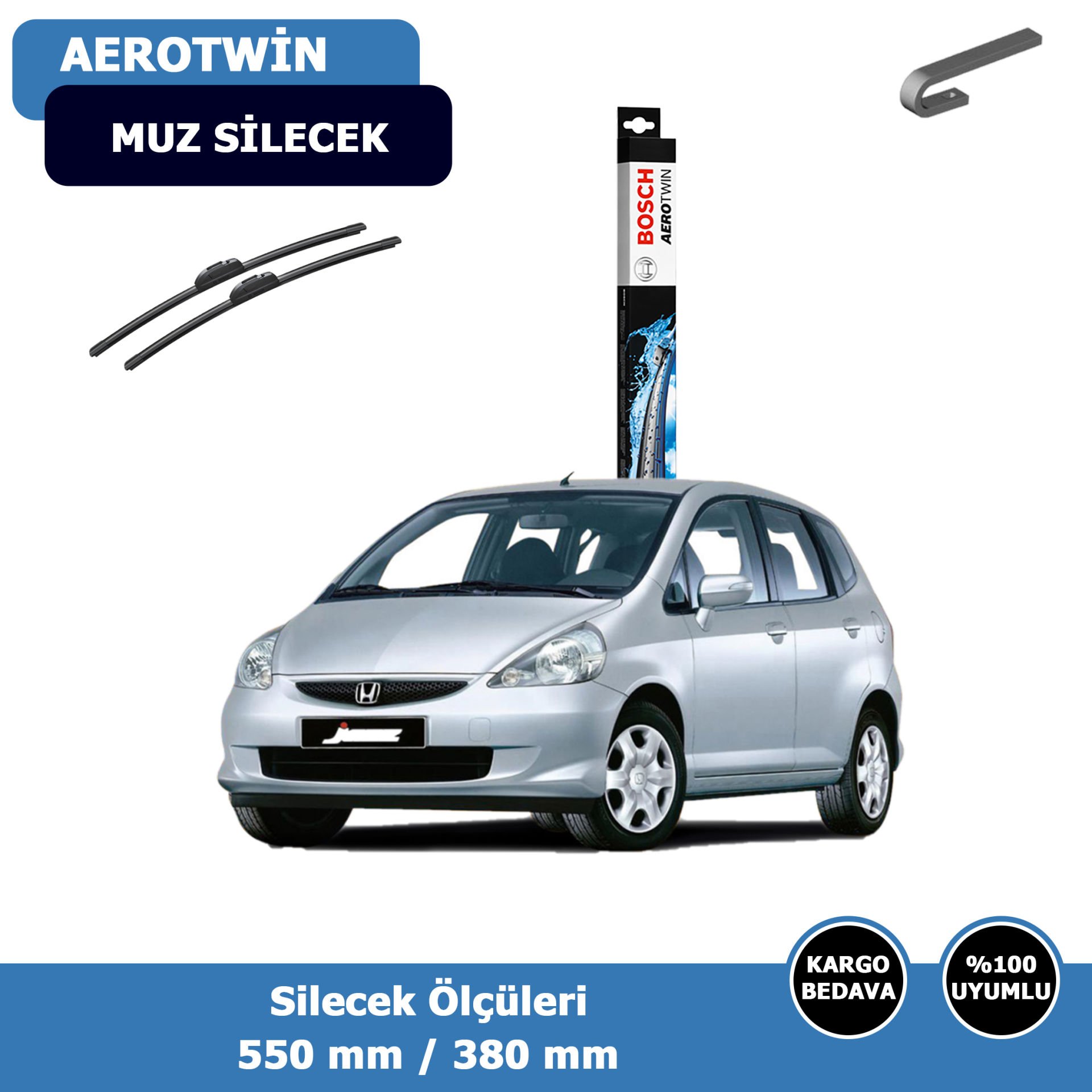 Honda Jazz Ön Silecek Süpürgesi (2002-2008)Bosch Aerotwin