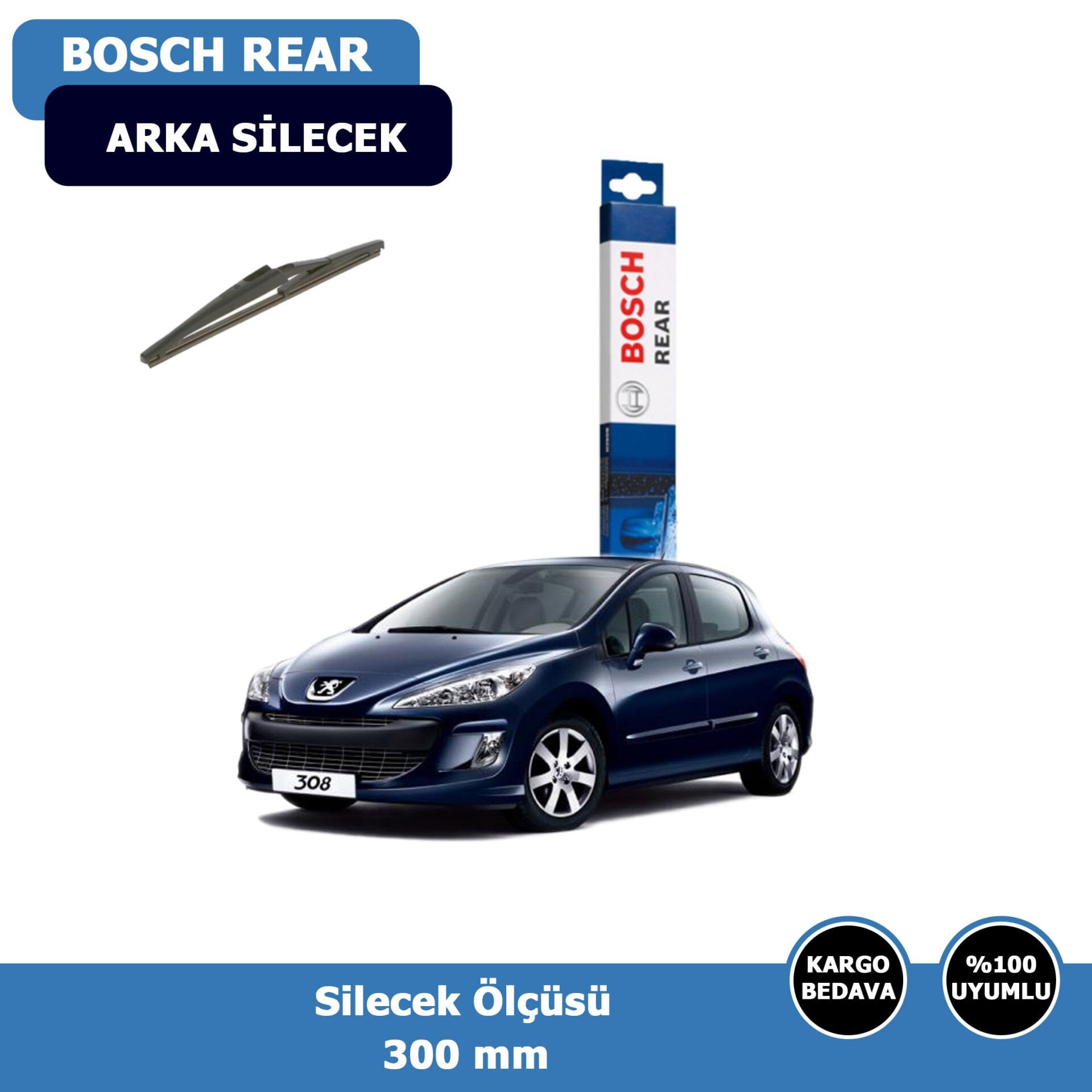 Peugeot 308 Arka Silecek Süpürgesi (2007-2013)Bosch Rear