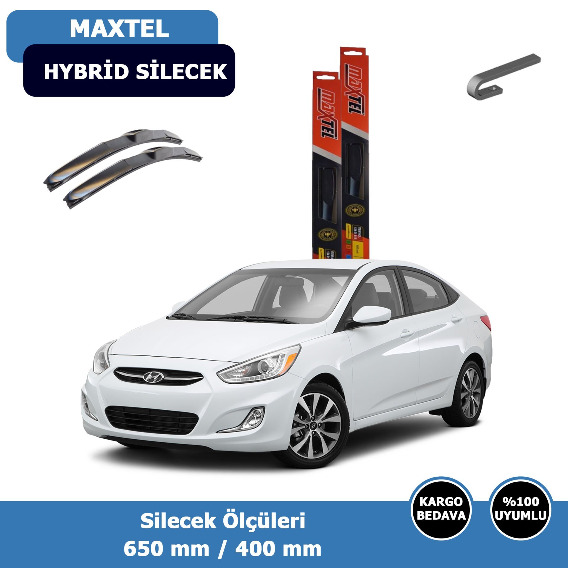 Hyundai Accent Blue Ön Silecek Süpürgesi Hybrid (2011-2015) Maxtel