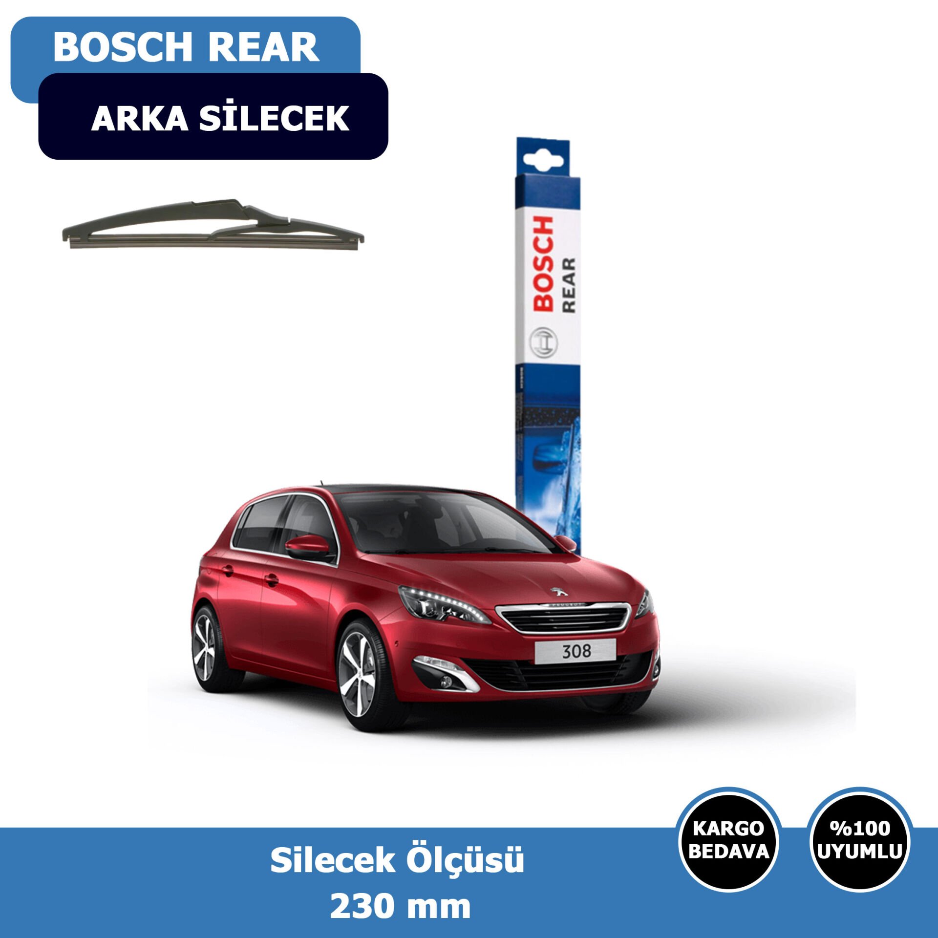 Peugeot 308 Arka Silecek Süpürgesi (2014-2021)Bosch Rear