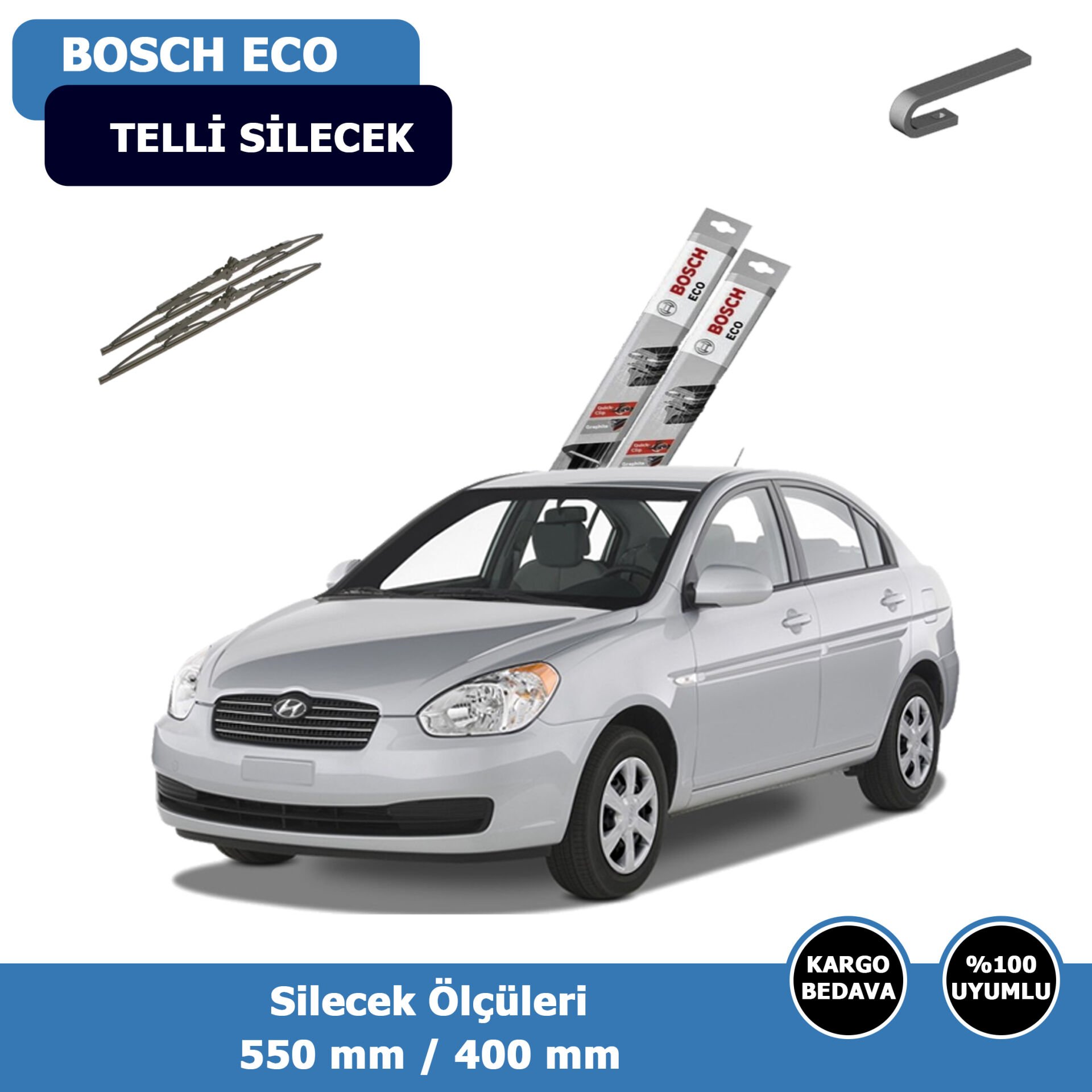 Hyundai Accent Era Ön Silecek Süpürgesi (2006-2012)Bosch Eco