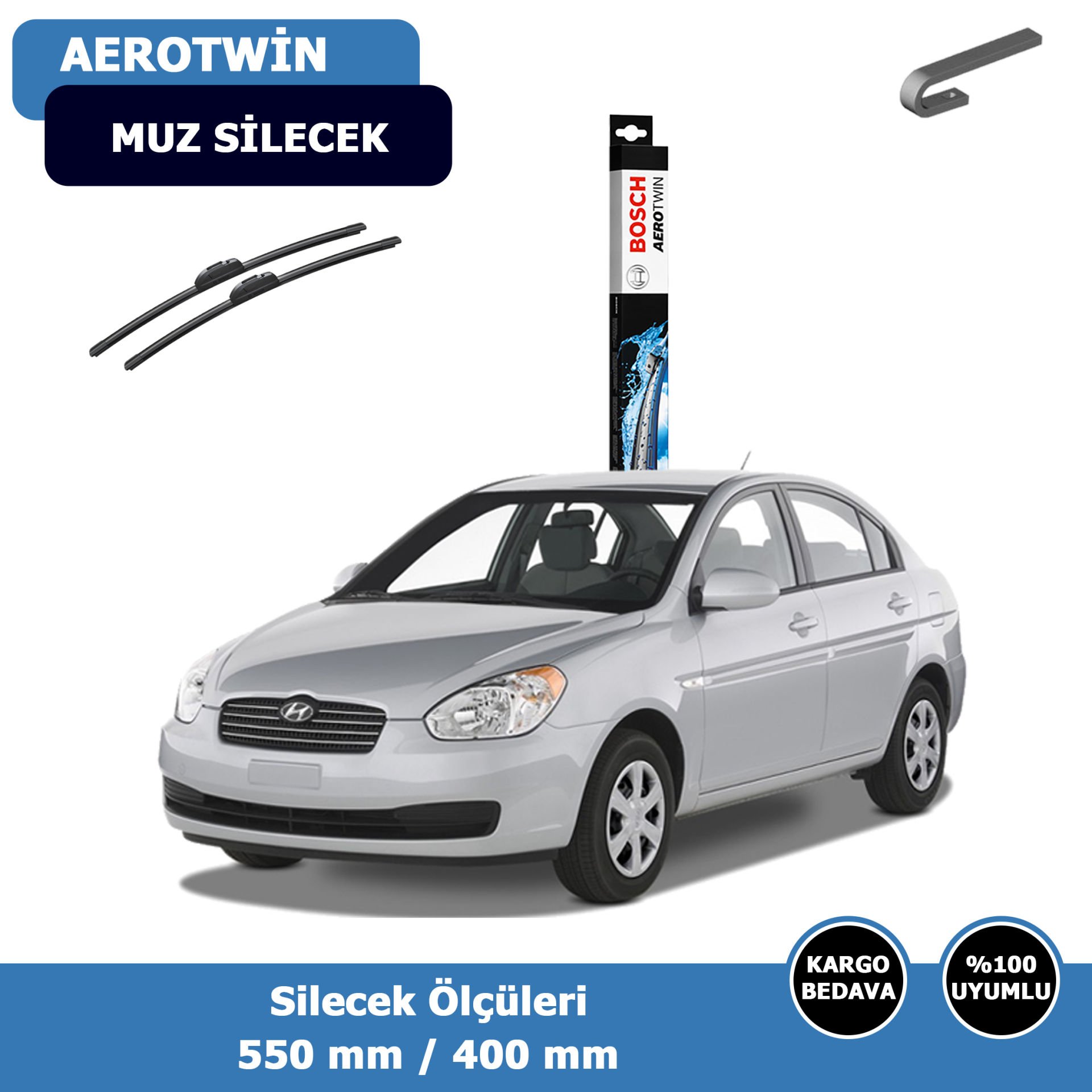 Hyundai Accent Era Ön Silecek Süpürgesi (2006-2012)Bosch Aerotwin
