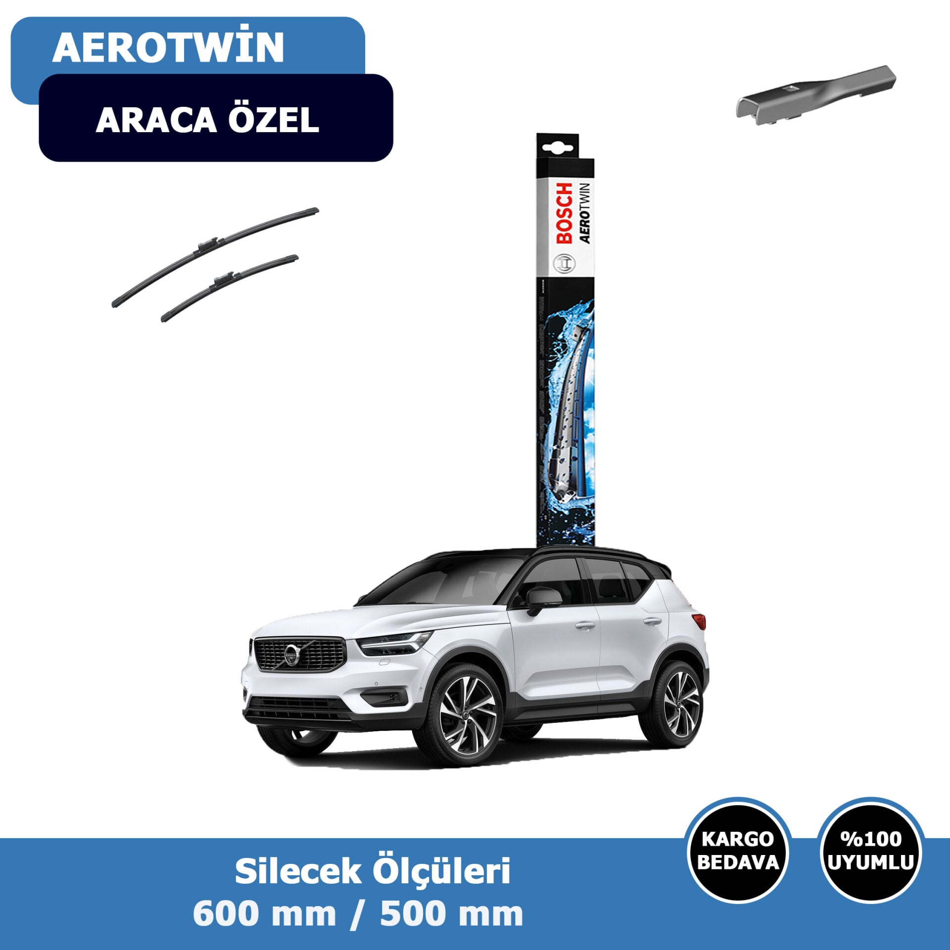 Volvo XC40 Ön Silecek Süpürgesi (2018-2025)Bosch Aerotwin
